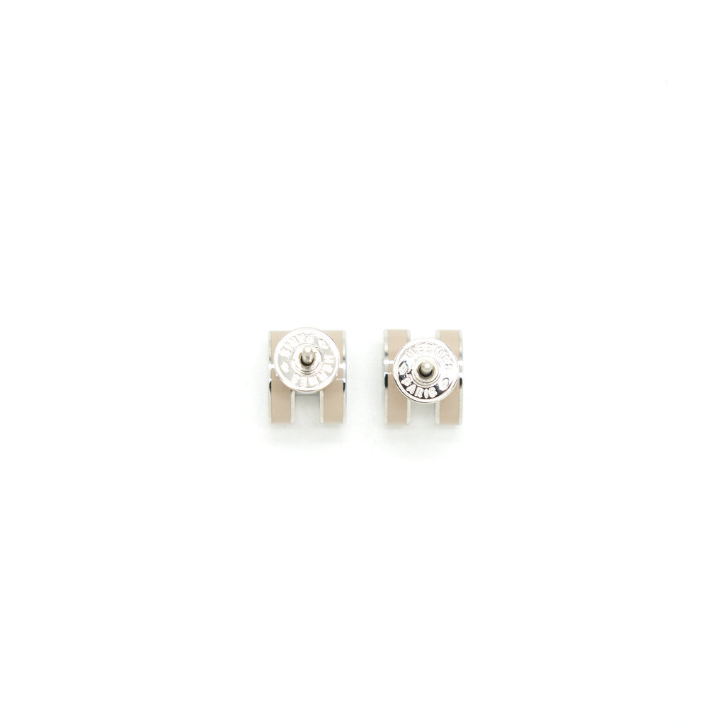 HERMES MINI POP H EARRINGS MARRON GLACE SHW