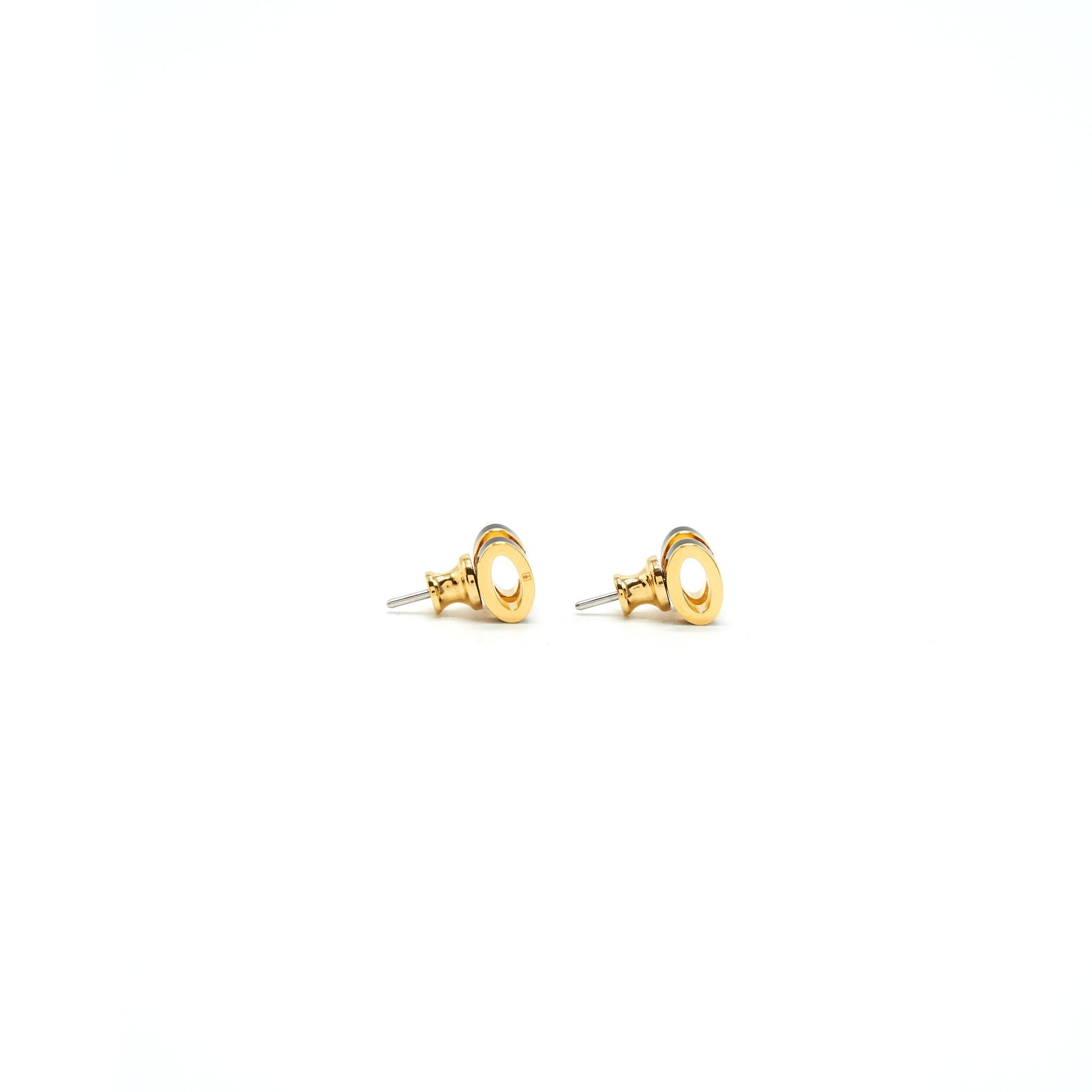 HERMES MINI POP H EARRINGS BLACK GHW