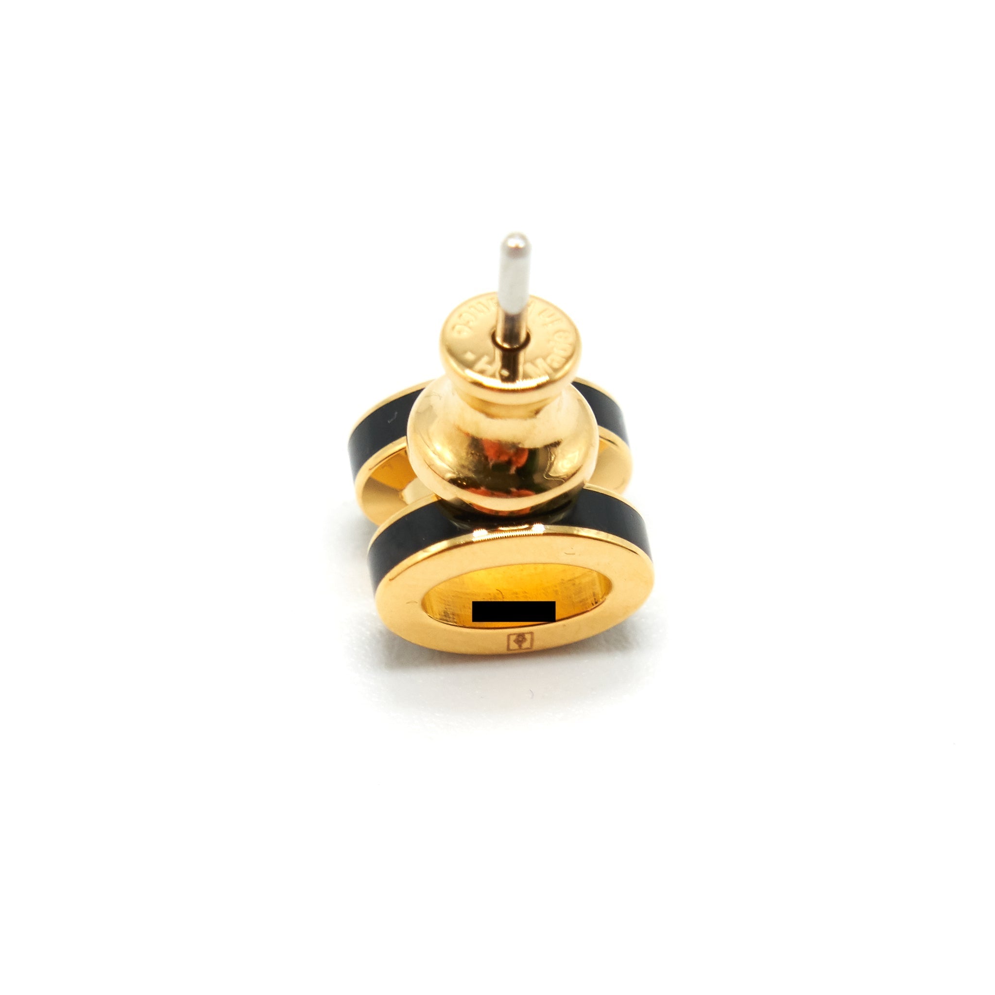 HERMES MINI POP H EARRINGS BLACK GHW