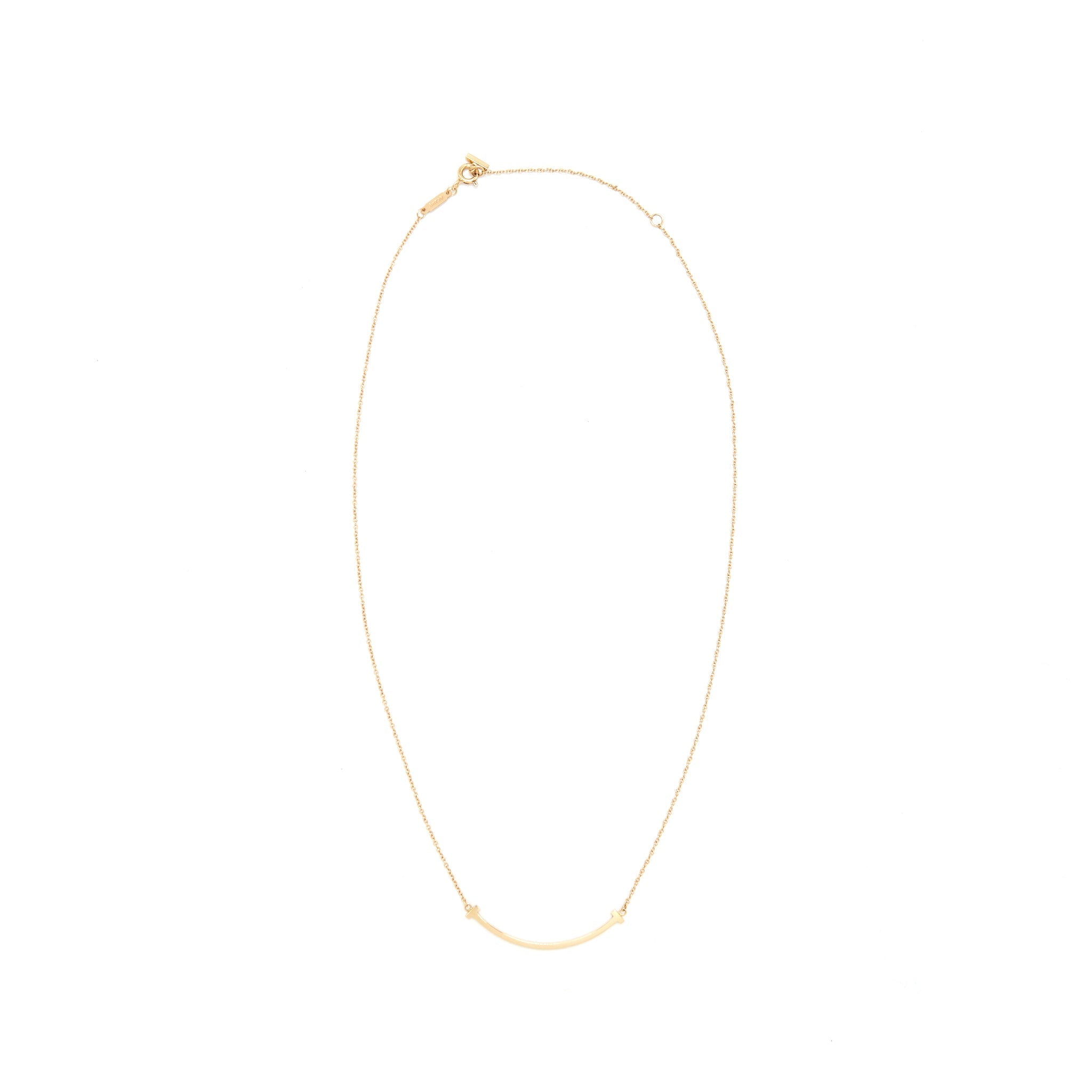 TIFFANY T SMILE PENDANT IN ROSE GOLD SMALL