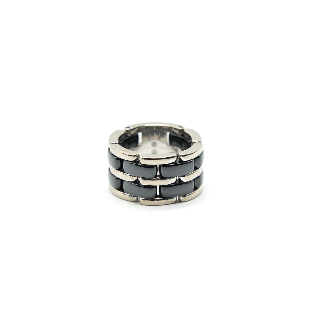 CHANEL ULTRA RING LARGE VERSION 18K WHITE GOLD, BLACK CERAMIC