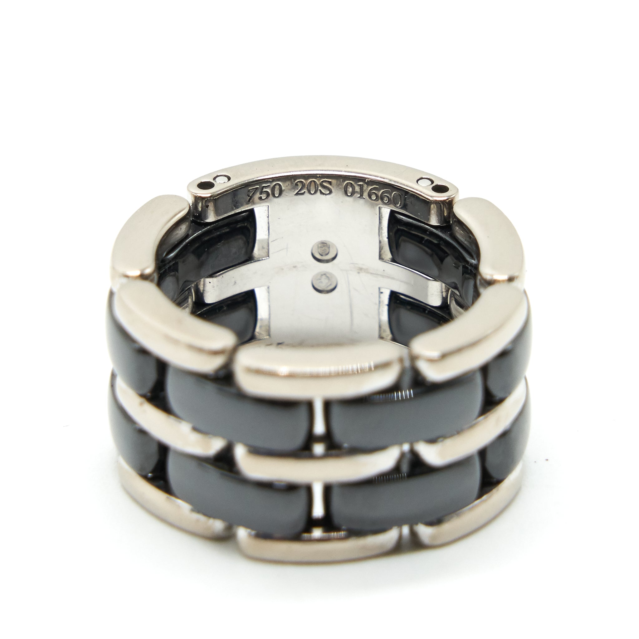 CHANEL ULTRA RING LARGE VERSION 18K WHITE GOLD, BLACK CERAMIC