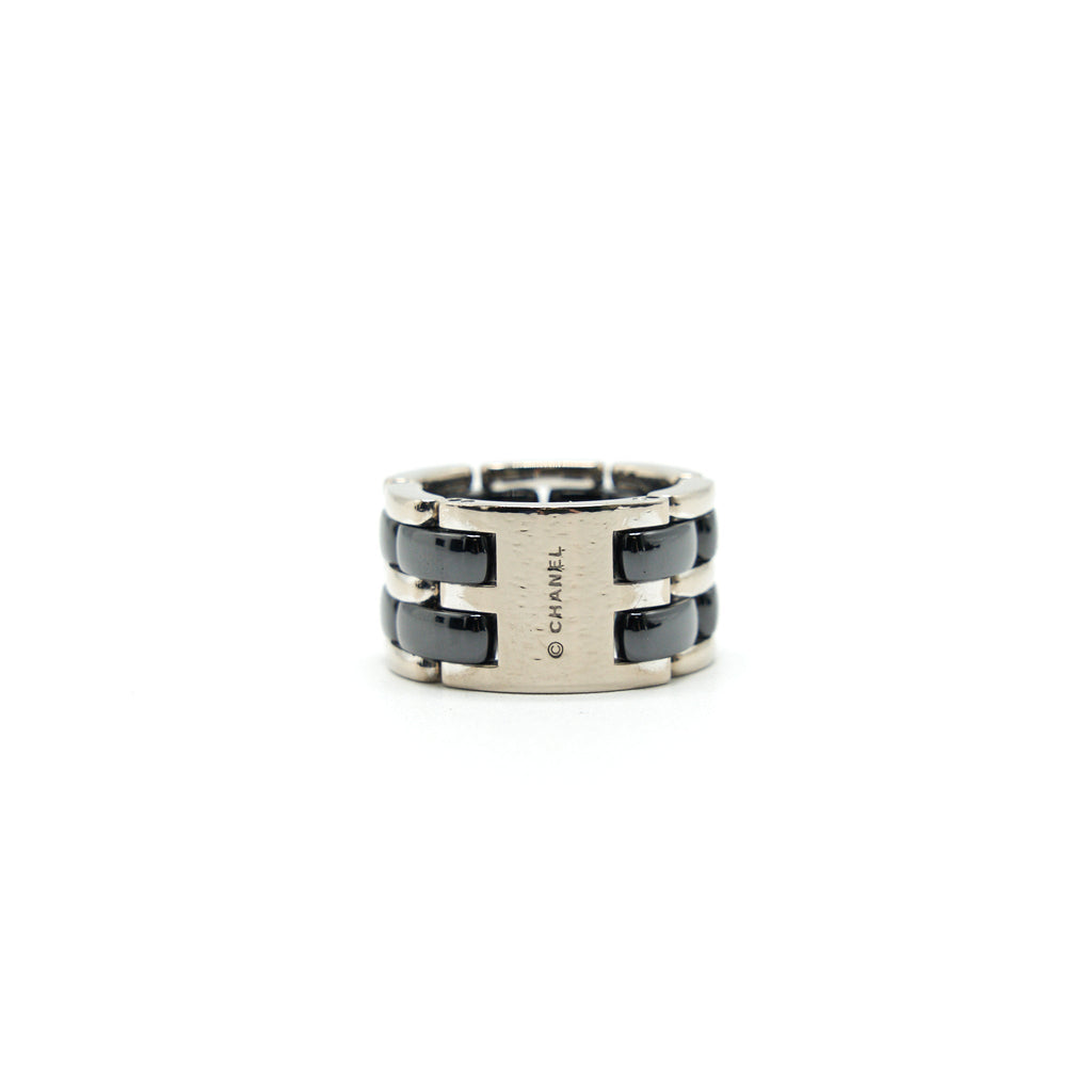 CHANEL ULTRA RING LARGE VERSION 18K WHITE GOLD, BLACK CERAMIC
