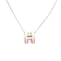 HERMES POP H PENDANT LIGHT PINK IN SILVER