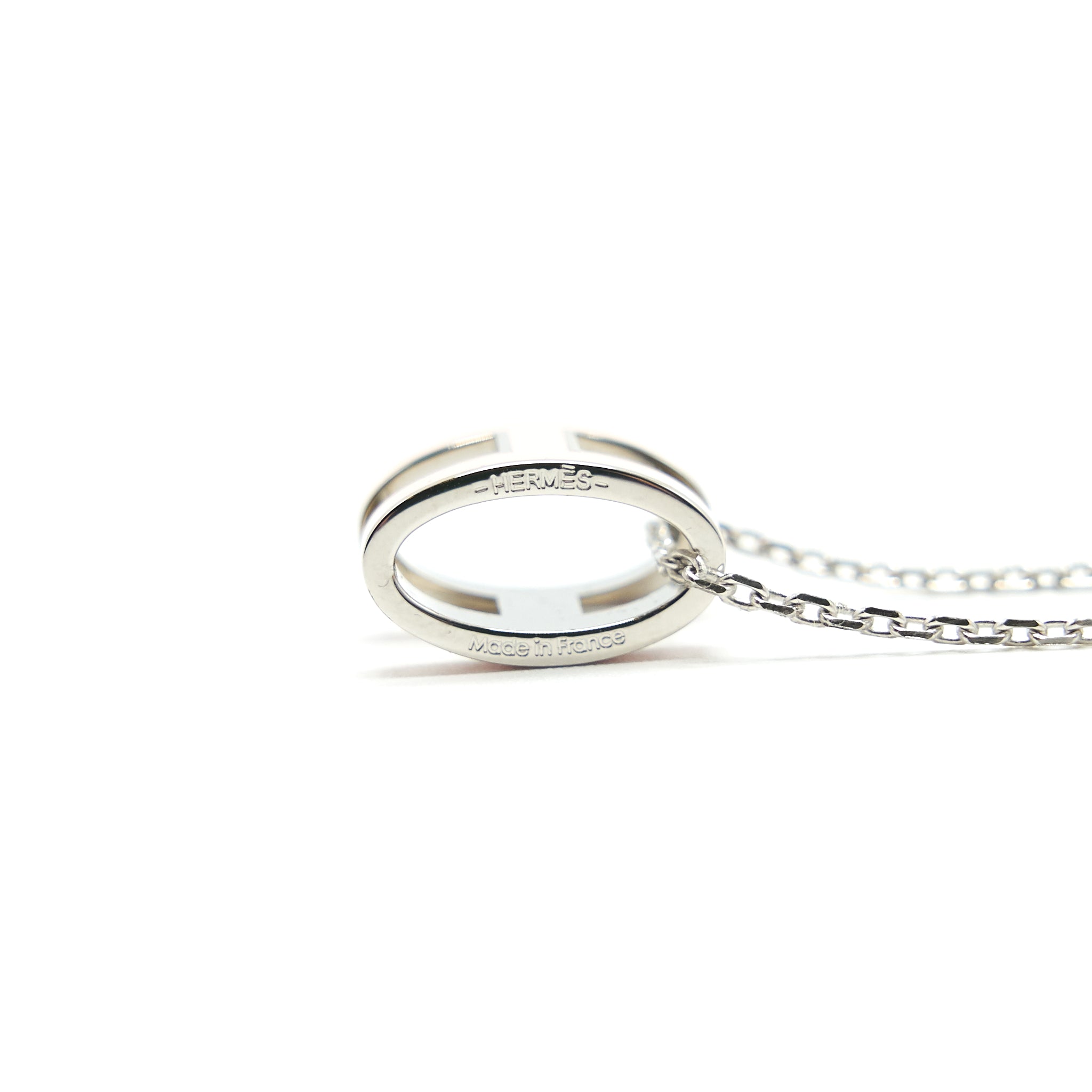 HERMES POP H PENDANT LIGHT PINK IN SILVER