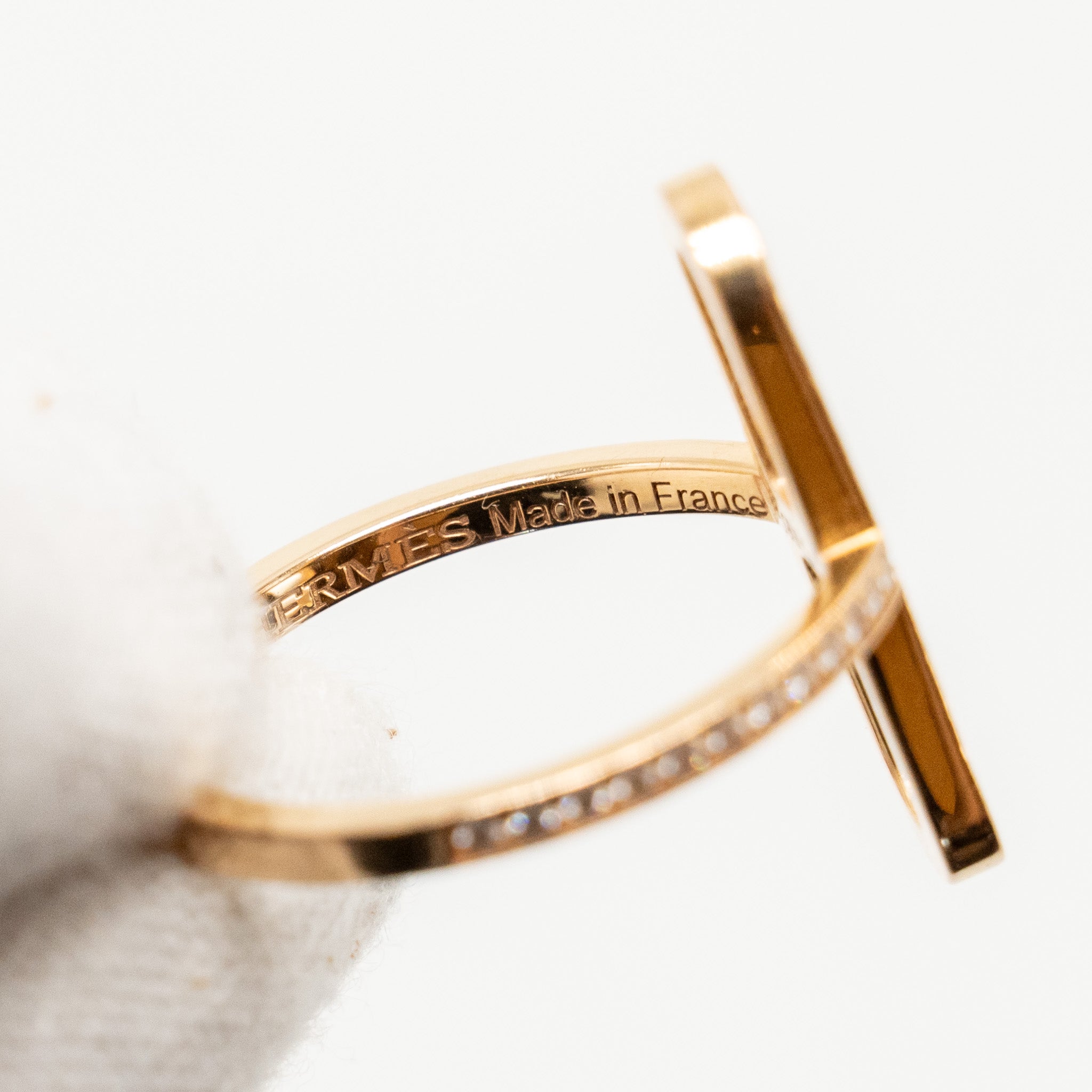 HERMES EVER CHAINE D’ANCRE RING ROSE GOLD WITH DIAMONDS