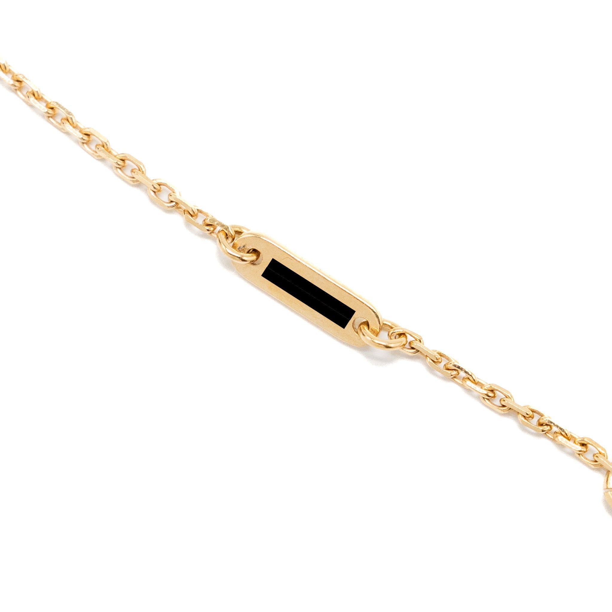 VAN CLEEF & ARPELS SWEET VINTAGE ALHAMBRA NECKLACE WHITE MOTHER OF PEARL YELLOW GOLD