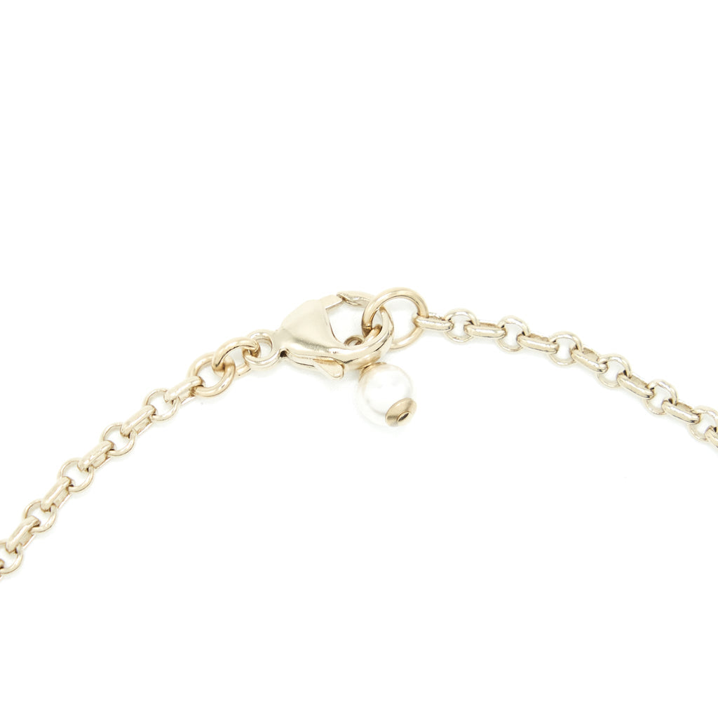 CHANEL MINI CC LOGO NECKLACE WITH CRYSTAL LGHW