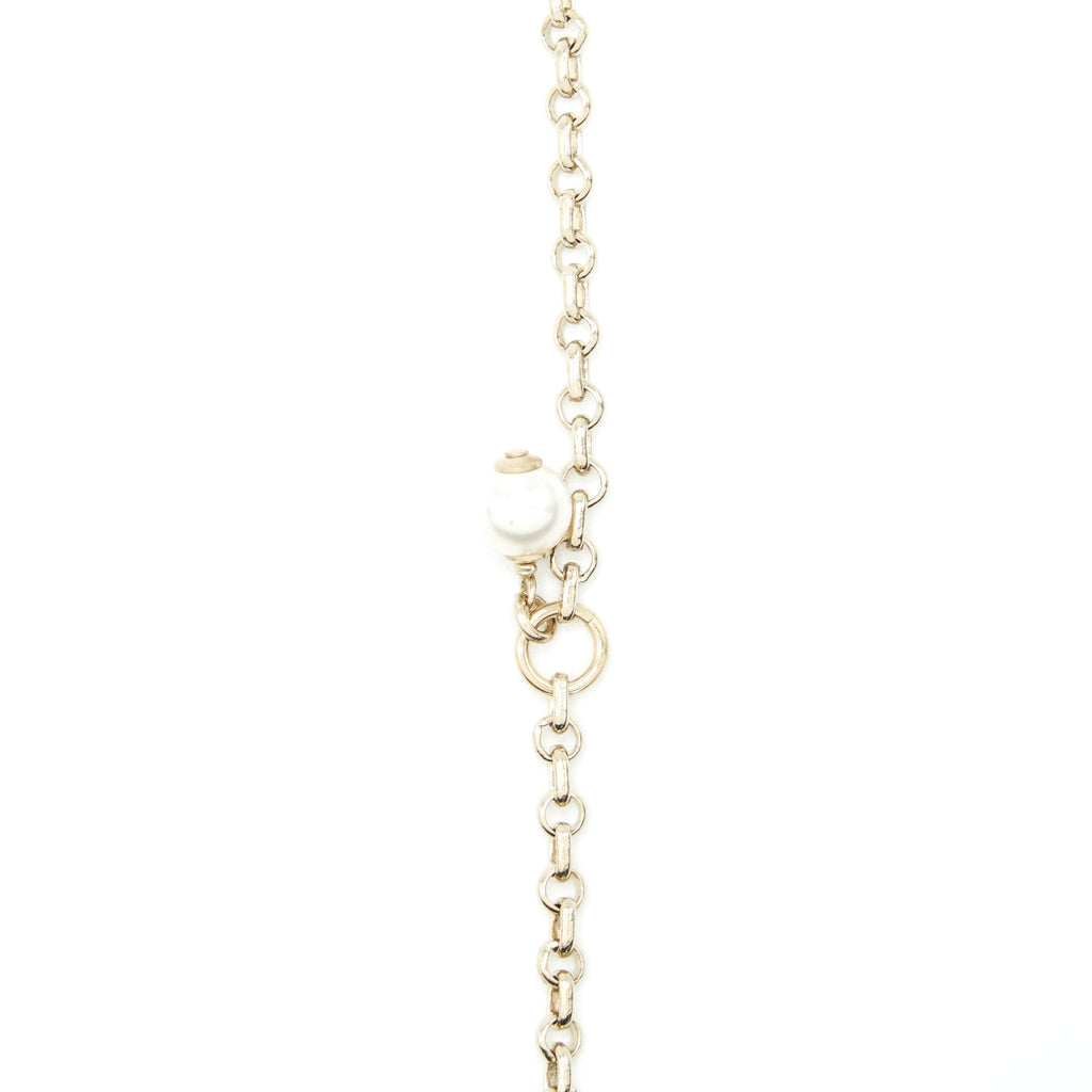 CHANEL MINI CC LOGO NECKLACE WITH CRYSTAL LGHW