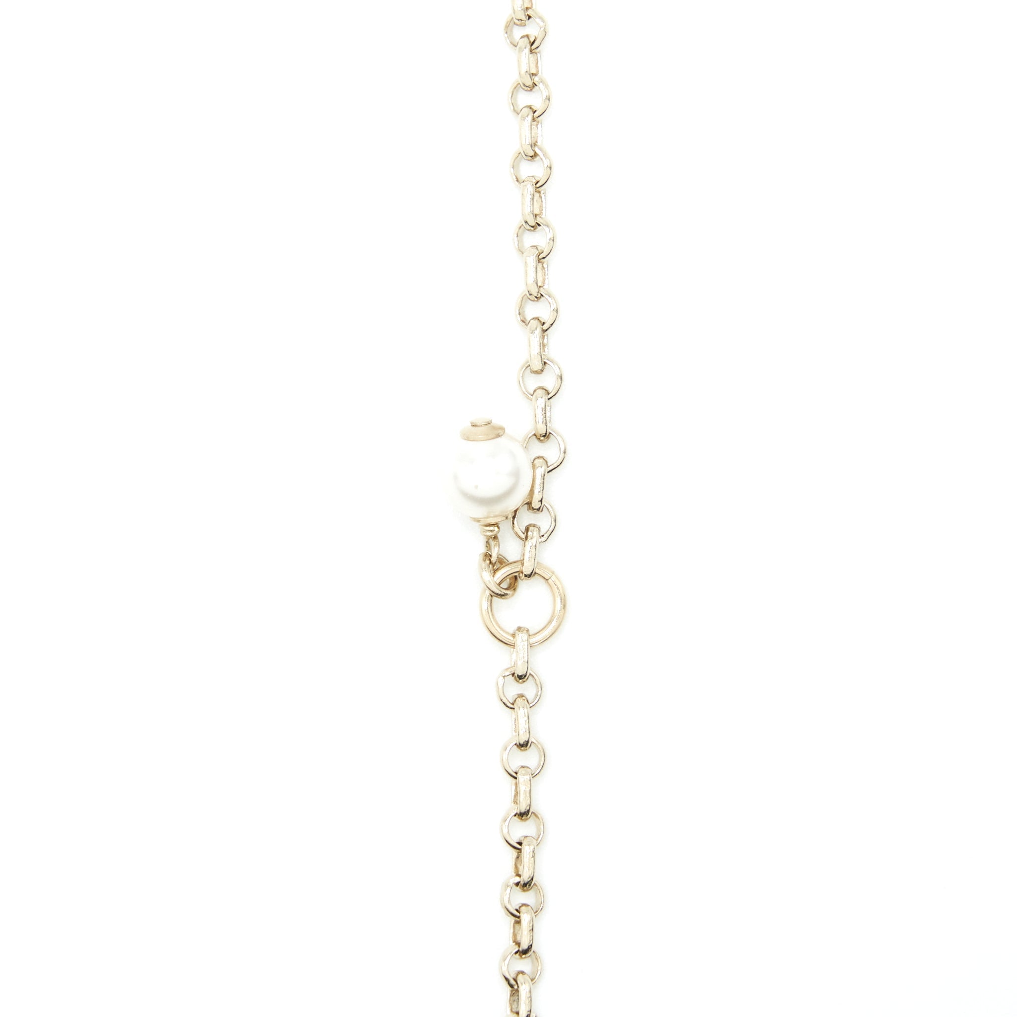 CHANEL MINI CC LOGO NECKLACE WITH CRYSTAL LGHW