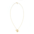 CHANEL 21A METAL PLATE AND CRYSTAL NECKLACE BRUSHED LGHW