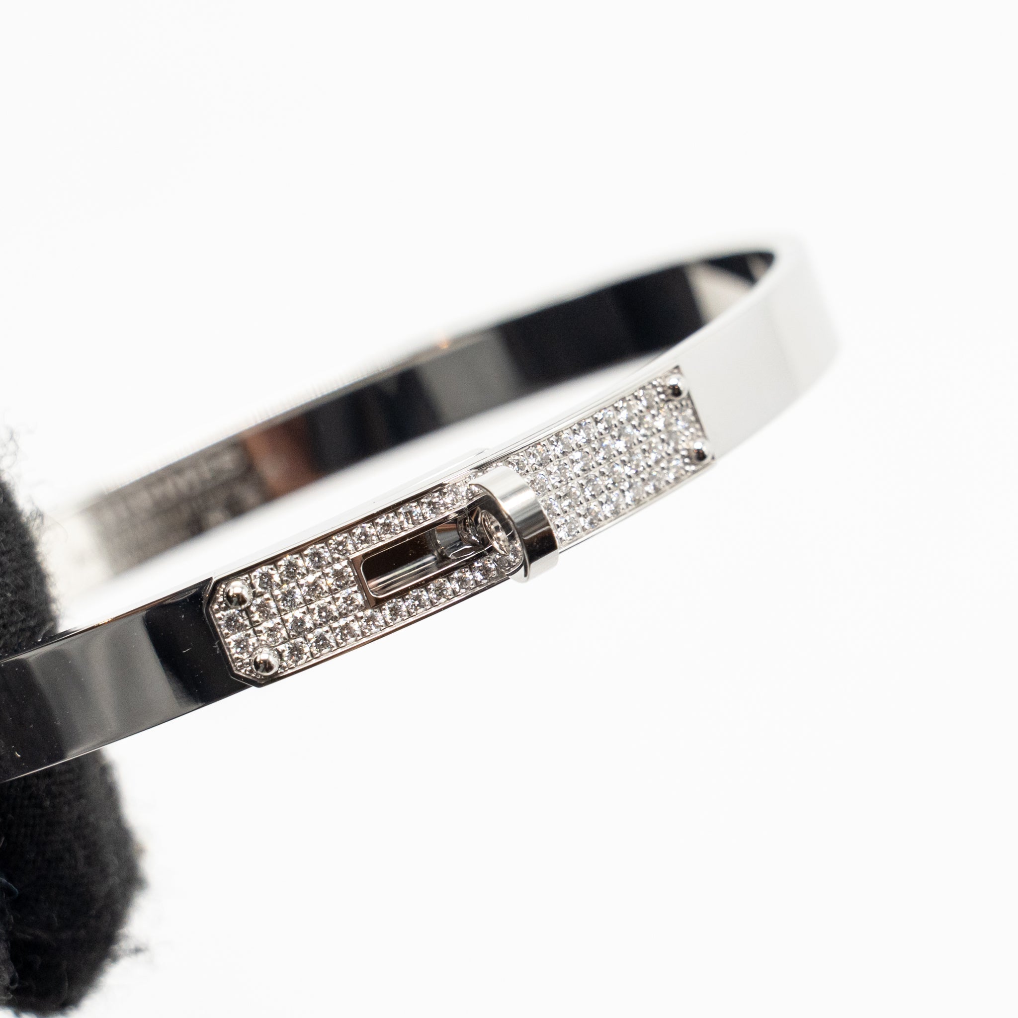 HERMES KELLY BRACELET WHITE GOLD WITH DIAMONDS