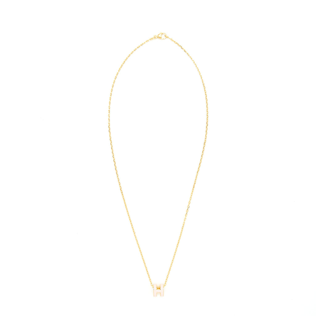 HERMES MINI POP H PENDANT ROSE DRAGEE GHW