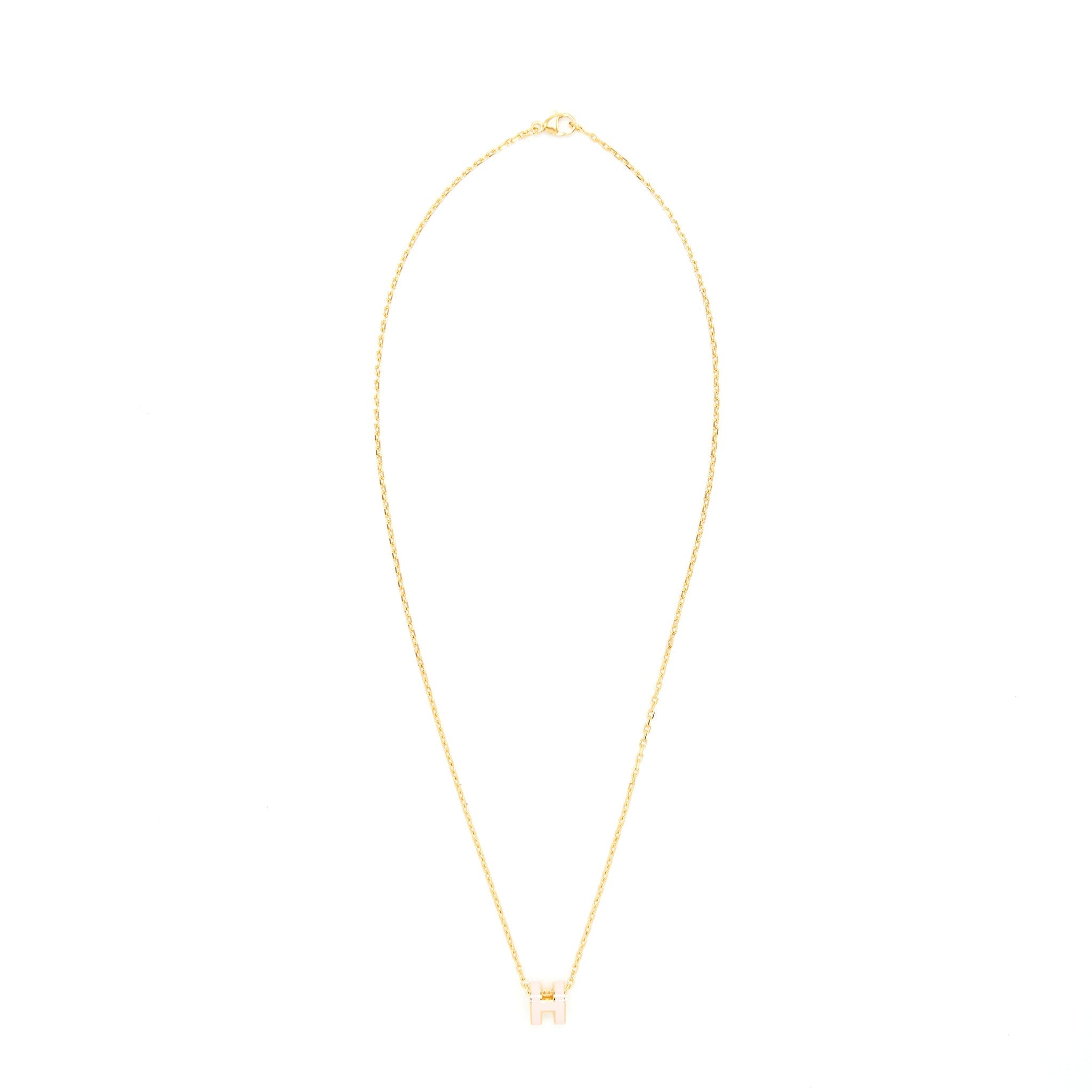 HERMES MINI POP H PENDANT ROSE DRAGEE GHW