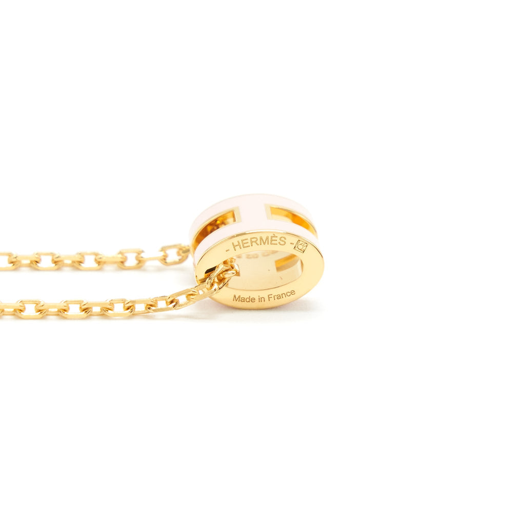 HERMES MINI POP H PENDANT ROSE DRAGEE GHW