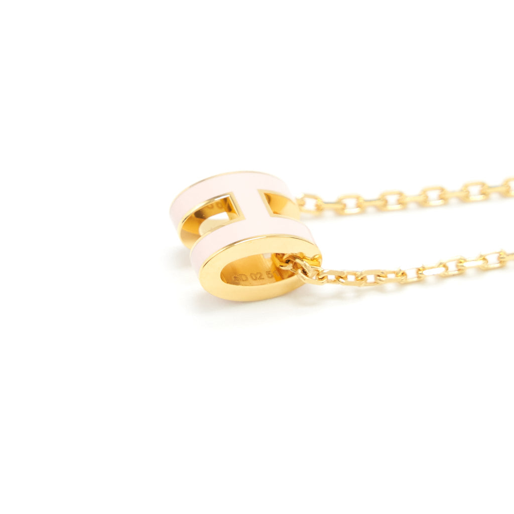 HERMES MINI POP H PENDANT ROSE DRAGEE GHW