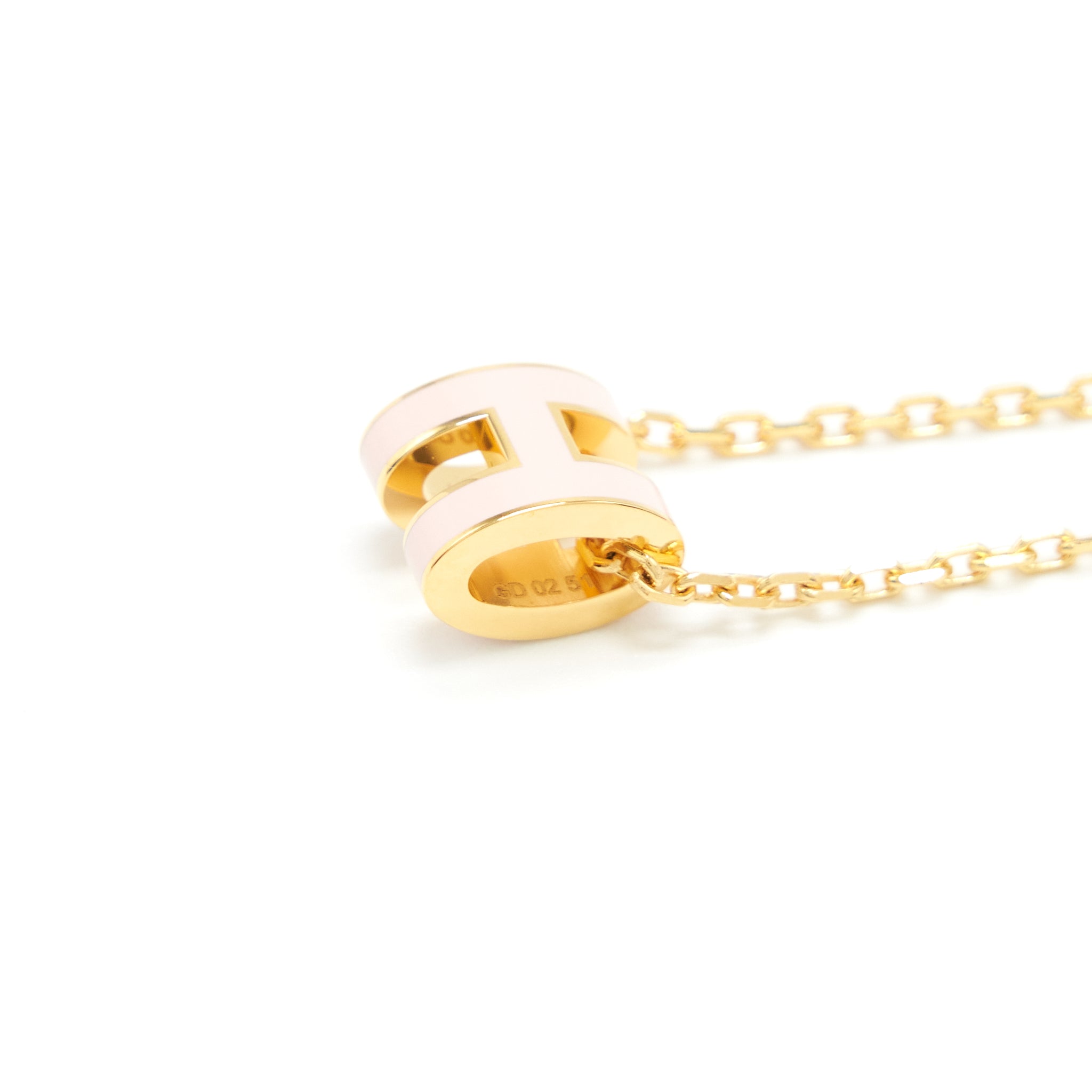 HERMES MINI POP H PENDANT ROSE DRAGEE GHW