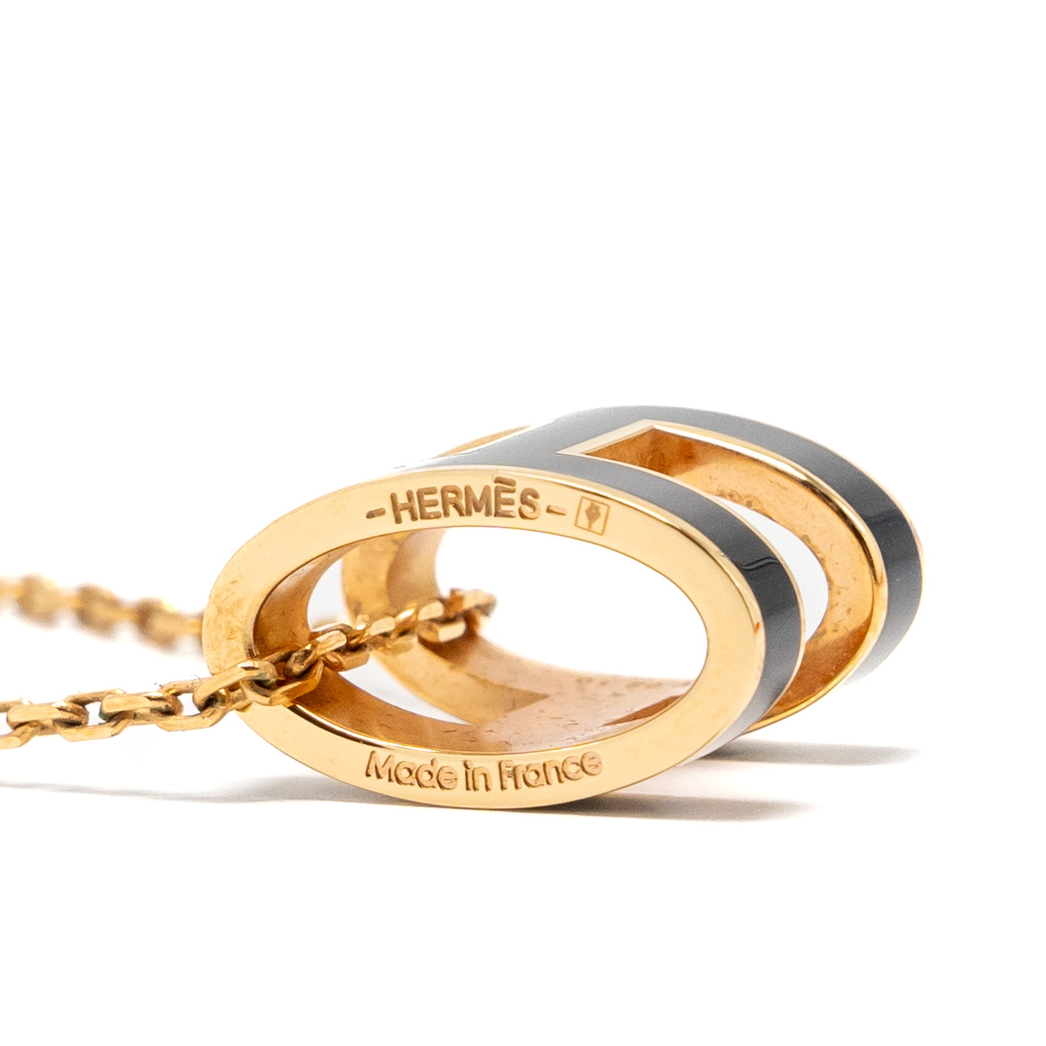 HERMES POP H PENDANT BLACK GHW