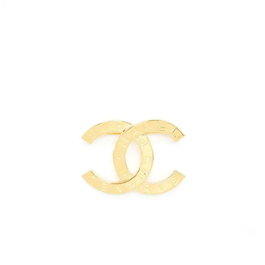 CHANEL CC LOGO WITH LETTER BROOCH LGHW