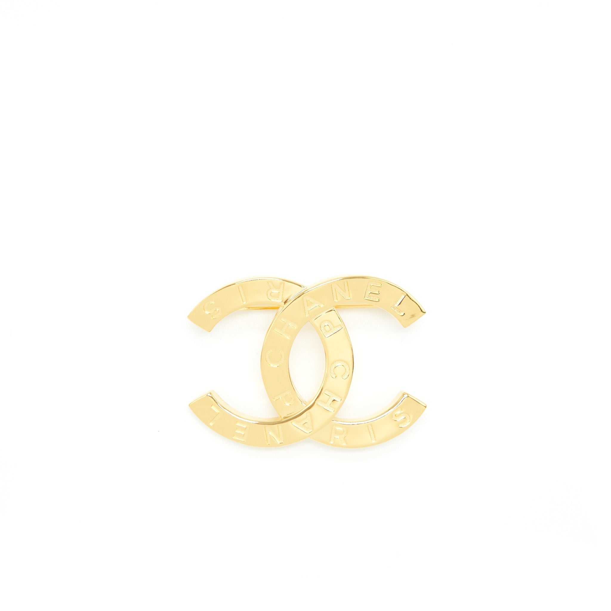 CHANEL CC LOGO WITH LETTER BROOCH LGHW