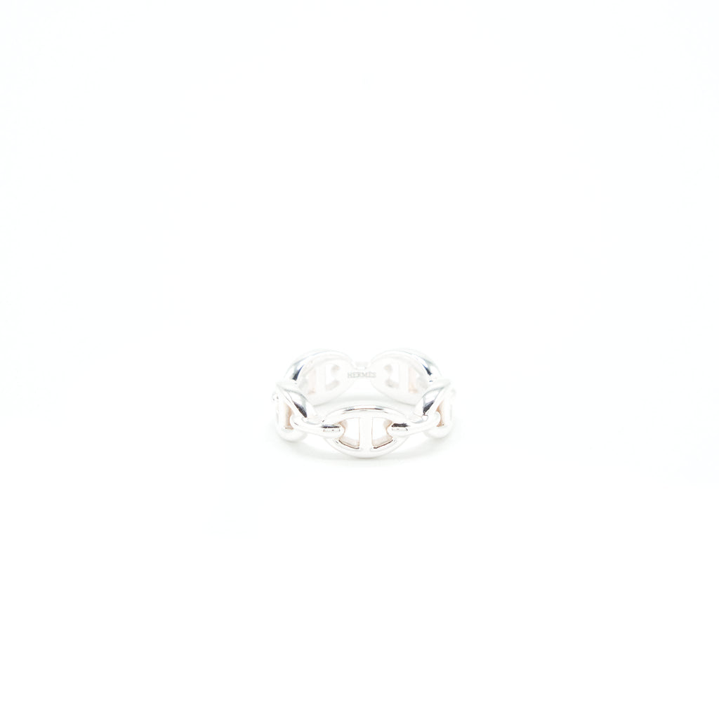 HERMES BAGUE ENCHAINEE RING SILVER