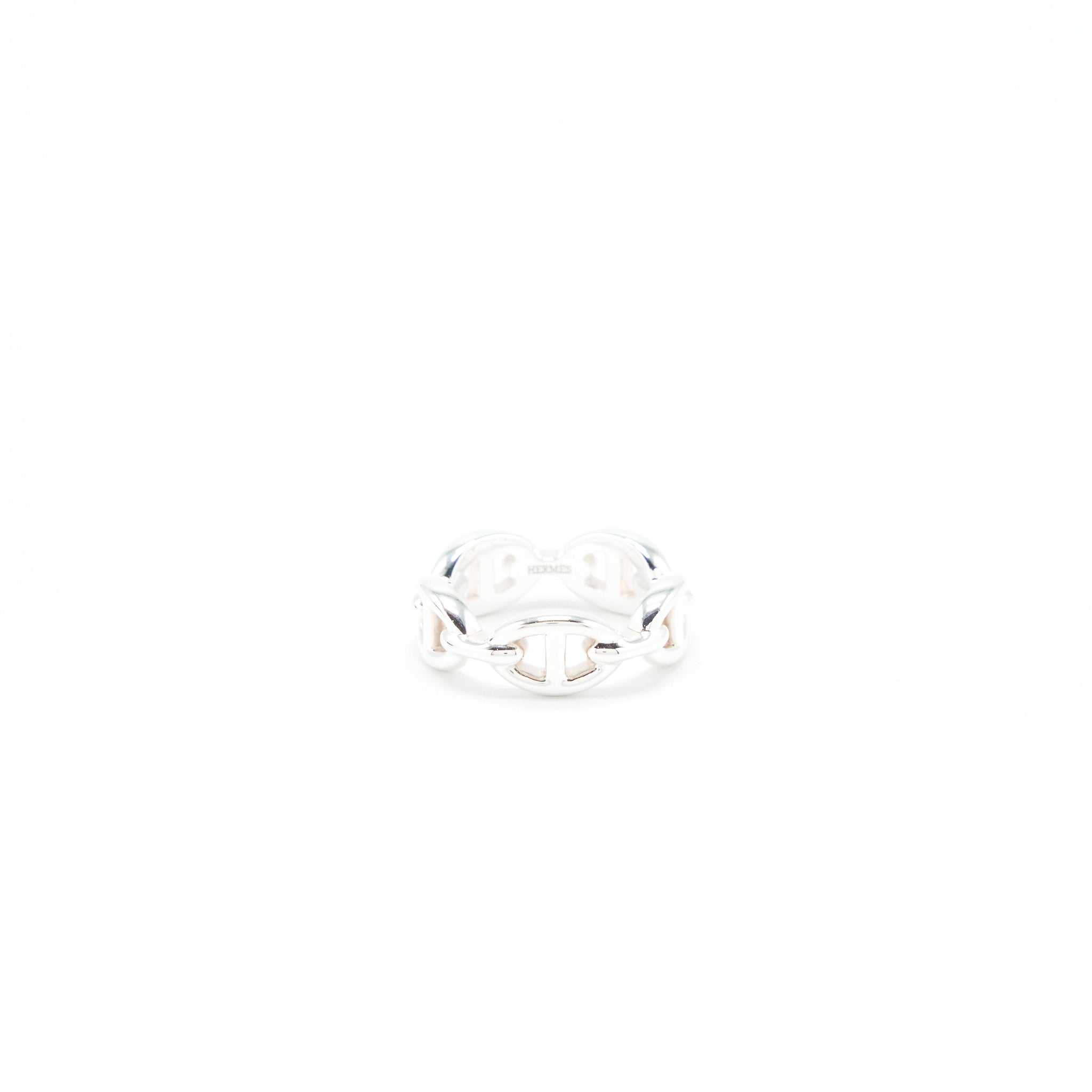 HERMES BAGUE ENCHAINEE RING SILVER