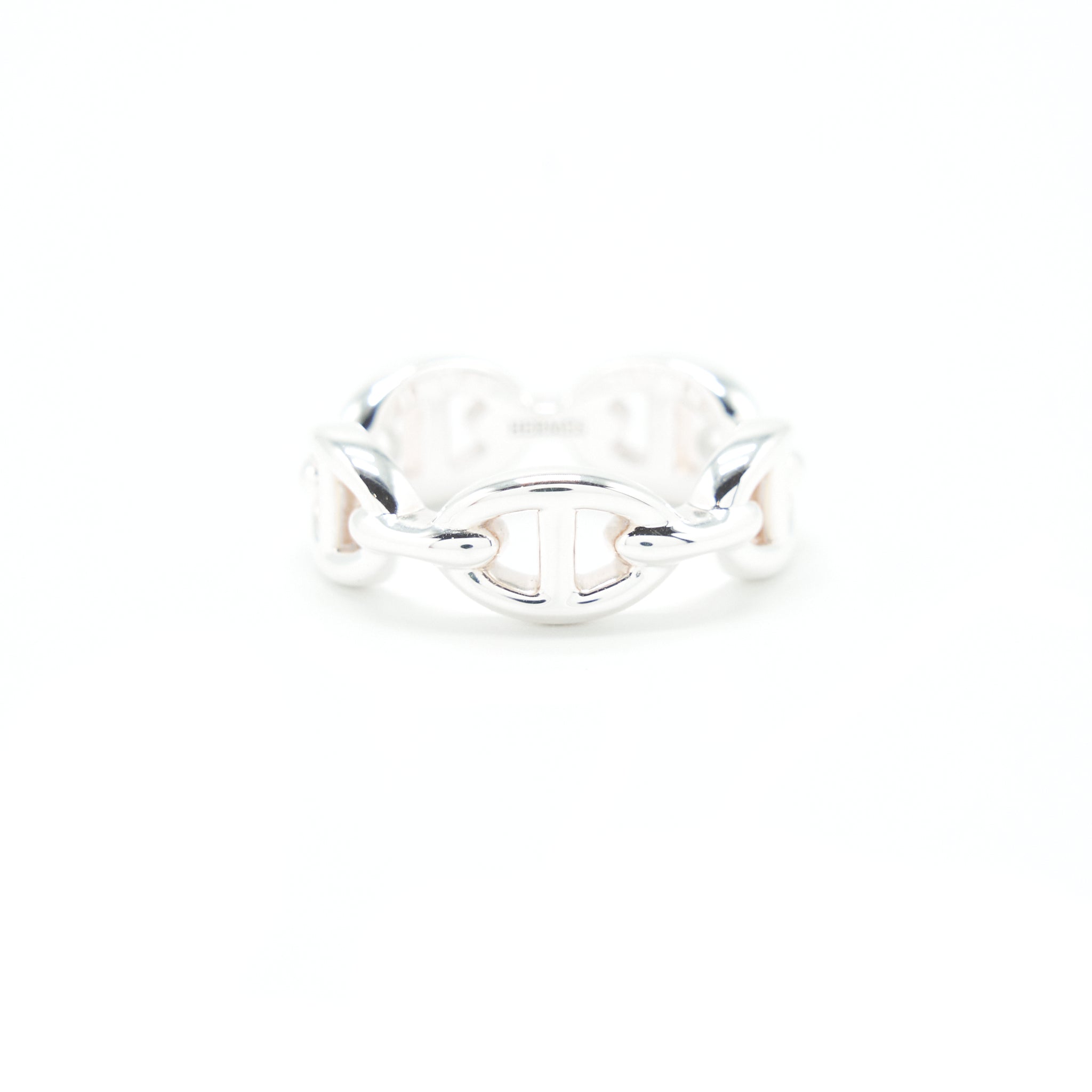 HERMES BAGUE ENCHAINEE RING SILVER