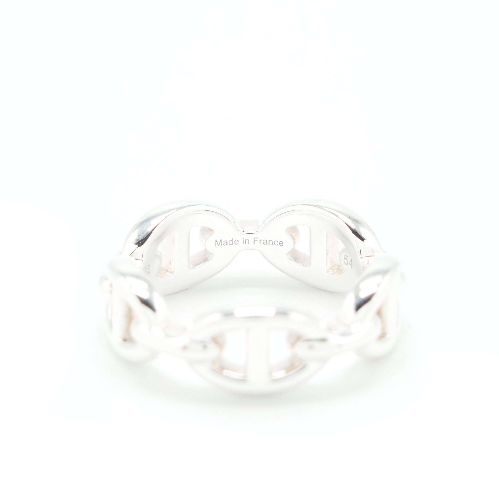 HERMES BAGUE ENCHAINEE RING SILVER