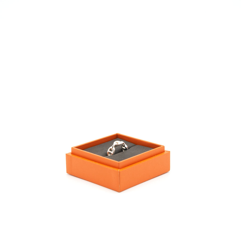 HERMES BAGUE ENCHAINEE RING SILVER