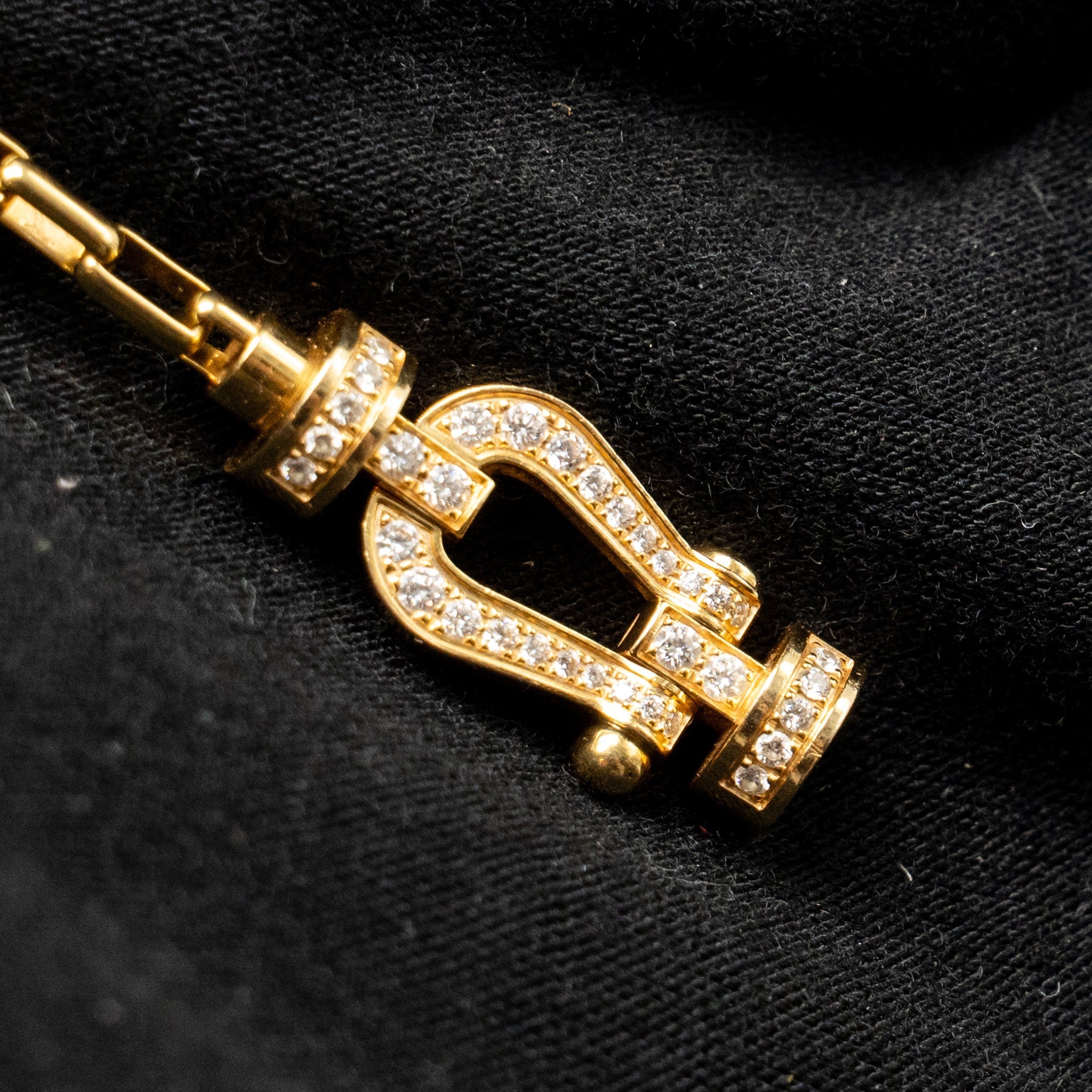FRED FORCE 10 BUCKLE YELLOW GOLD, DIAMONDS WITH 3 BRACELETS (SELL IN SET)