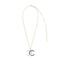 CHANEL NECKLACE BLUE & CRYSTAL LGHW
