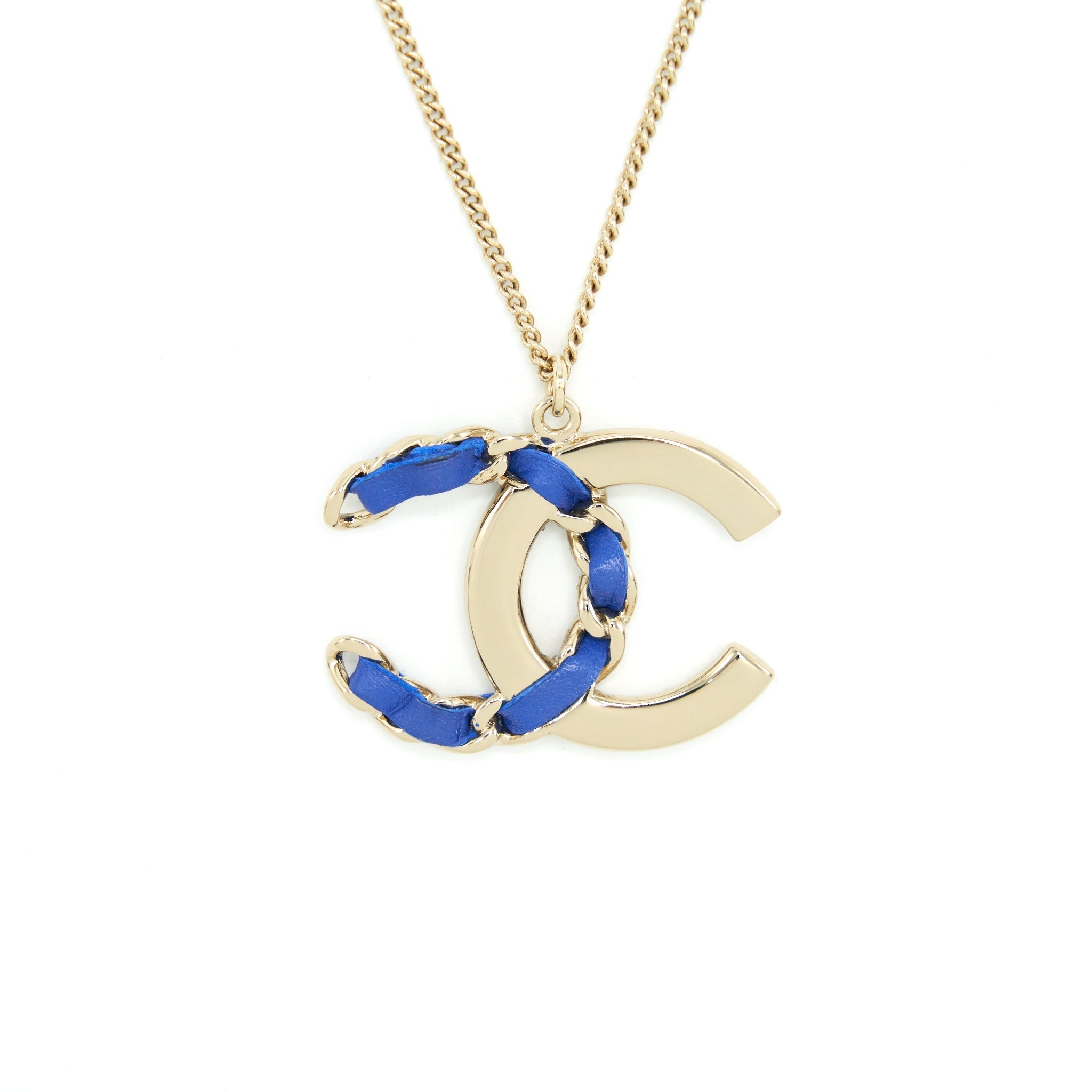 CHANEL NECKLACE BLUE & CRYSTAL LGHW