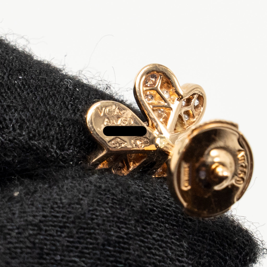 VAN CLEEF & ARPELS FRIVOLE EARRINGS ROSE GOLD/DIAMONDS