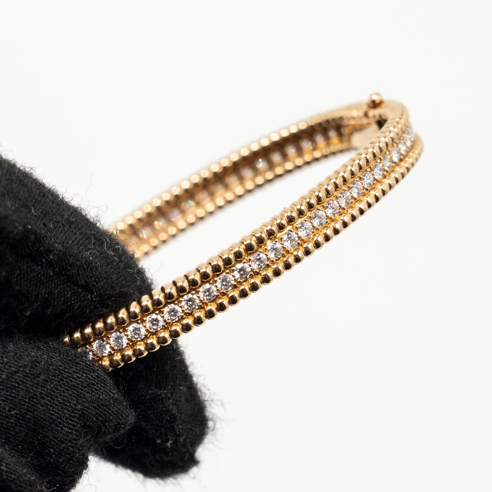 VAN CLEEF & ARPELS PERLEE DIAMONDS BRACELET, 1 ROW ROSE GOLD DIAMONDS