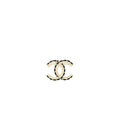 CHANEL CC LOGO LEATHER CHAIN BROOCH BLACK LGHW