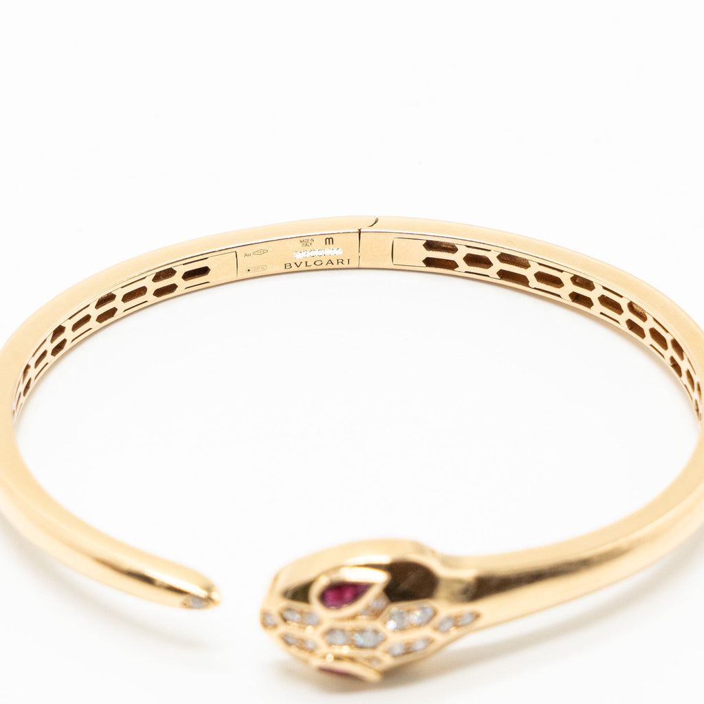 BVLGARI SERPENTI SEDUTTORI BRACELET ROSE GOLD, DIAMONDS / RUBELLITE