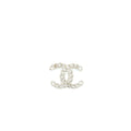 CHANEL TWISTED CC CRYSTAL LOGO BROOCH SHW