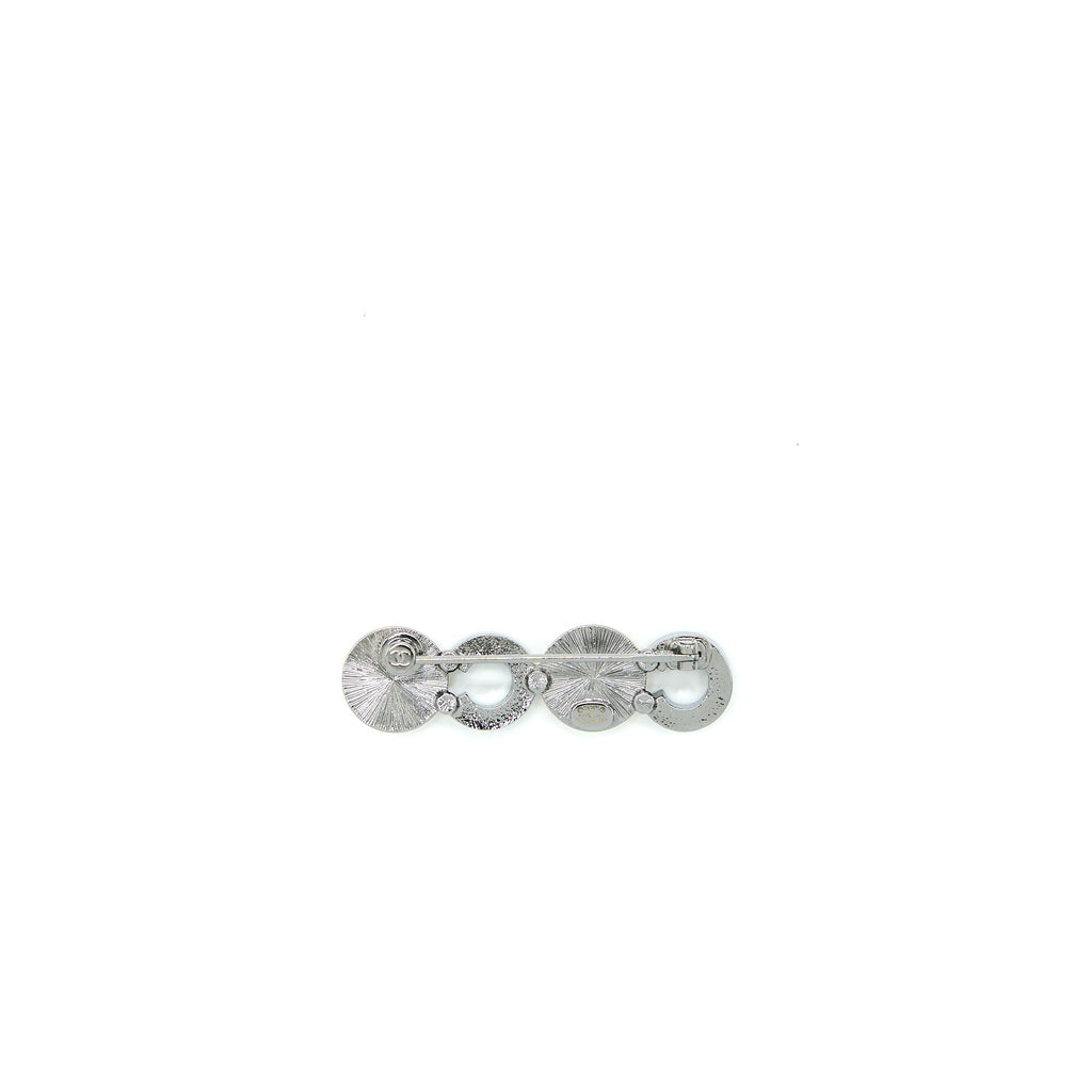 CHANEL COCO BUTTON BROOCH CRYSTAL GHW