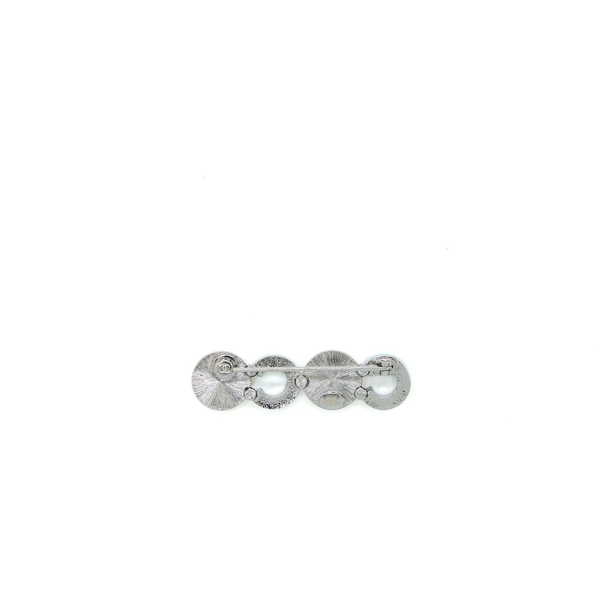 CHANEL COCO BUTTON BROOCH CRYSTAL GHW