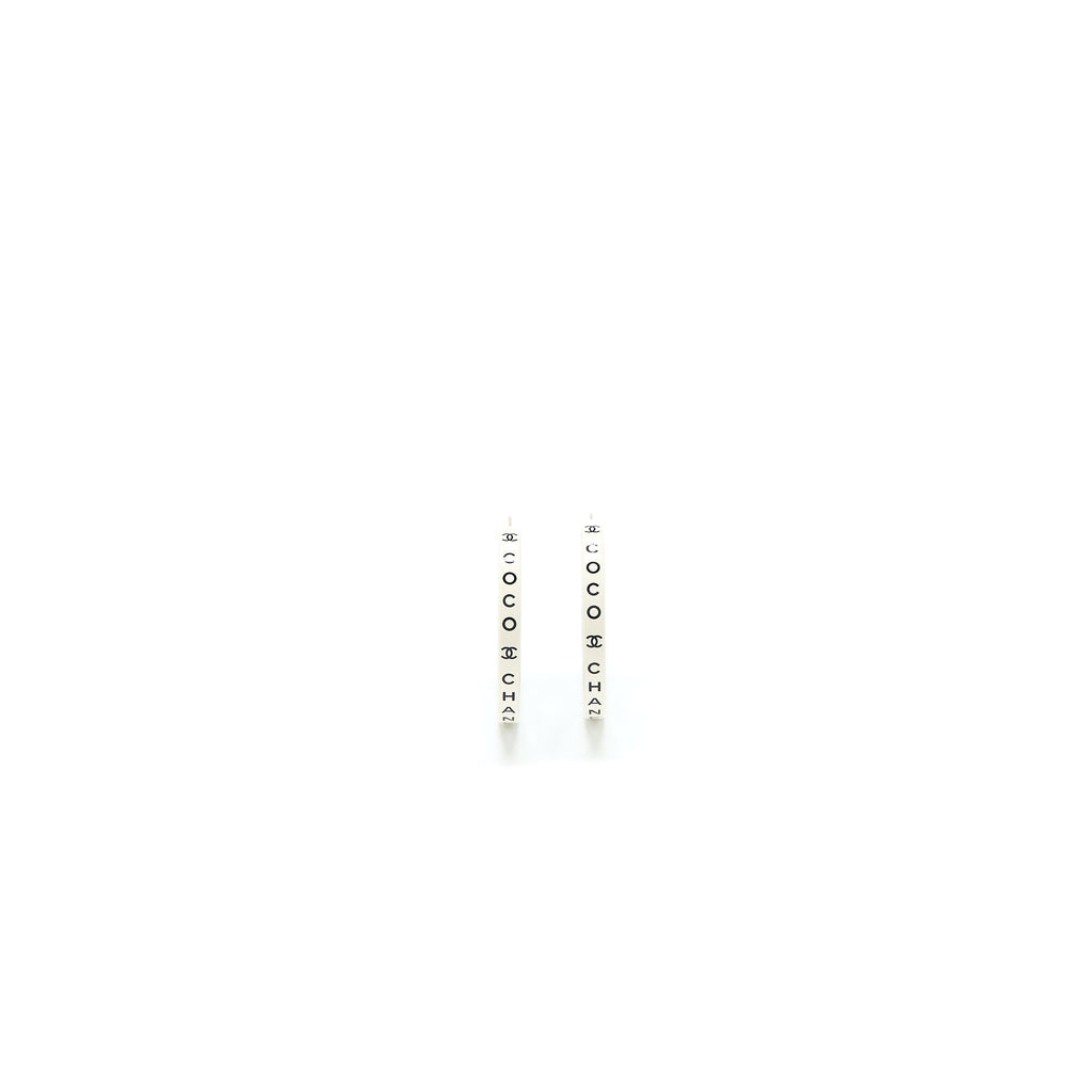 CHANEL 2022 COSTUME CASUAL STYLE EARRING BLACK / WHITE