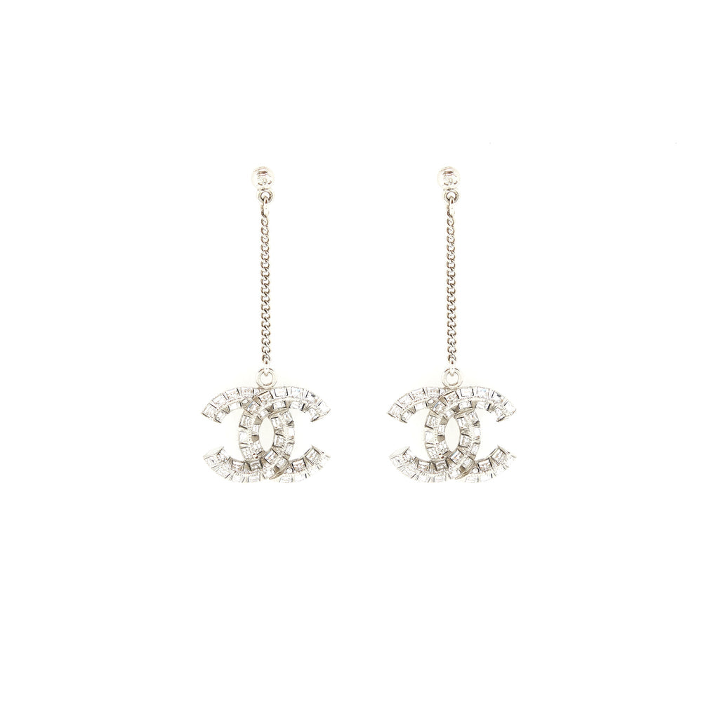 CHANEL CRYSTAL DROP EARRINGS SHW
