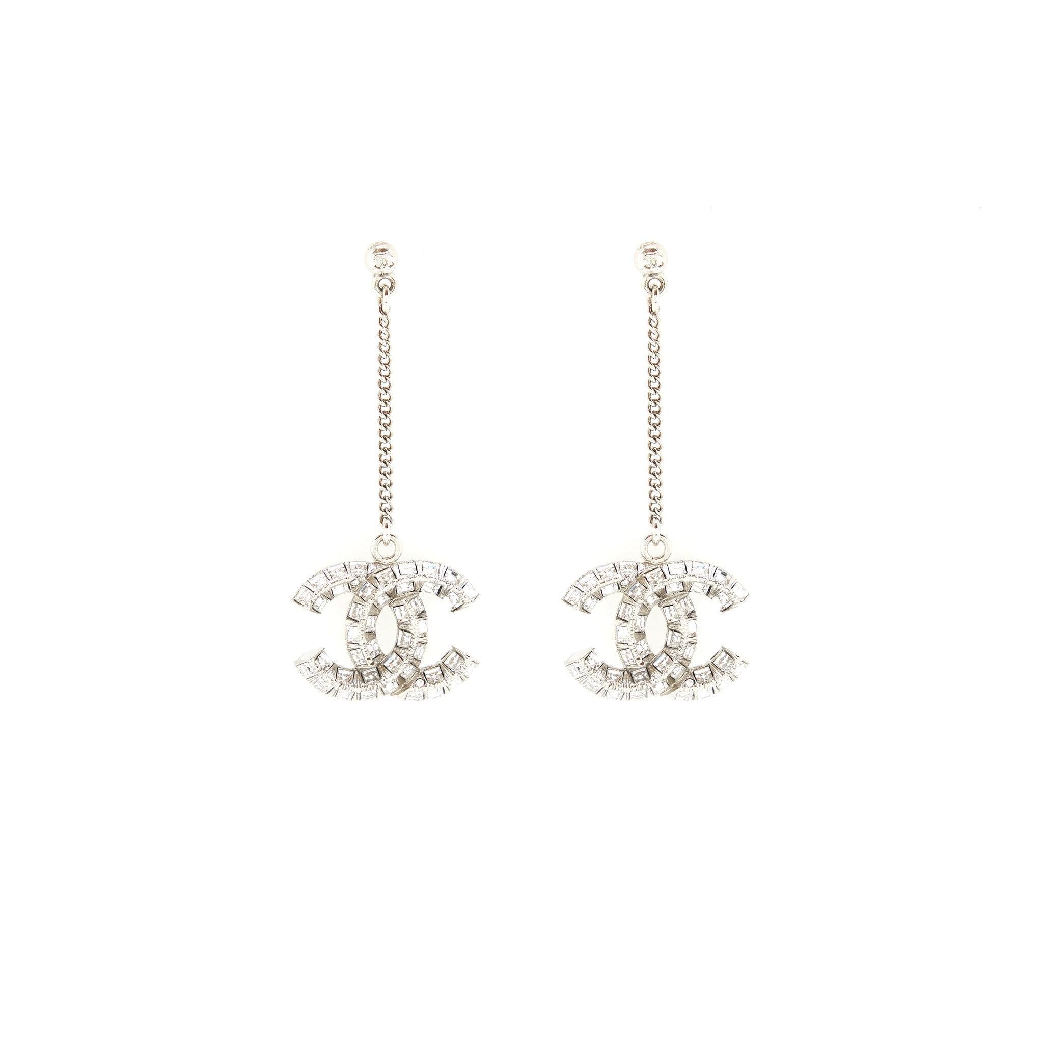 CHANEL CRYSTAL DROP EARRINGS SHW