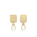 CHANEL GOLD PLATE PEARL DROP EARRINGS BRUSHED LIGHT GOLD TONE