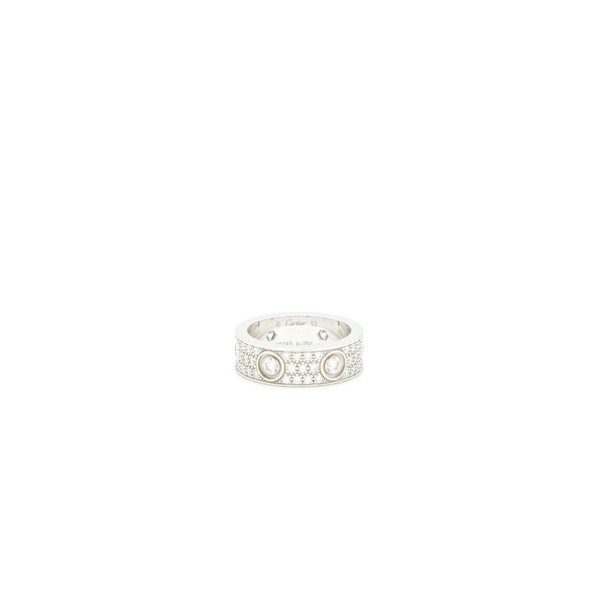 CARTIER LOVE RING RHODIUM WHITE GOLD FULL DIAMONDS