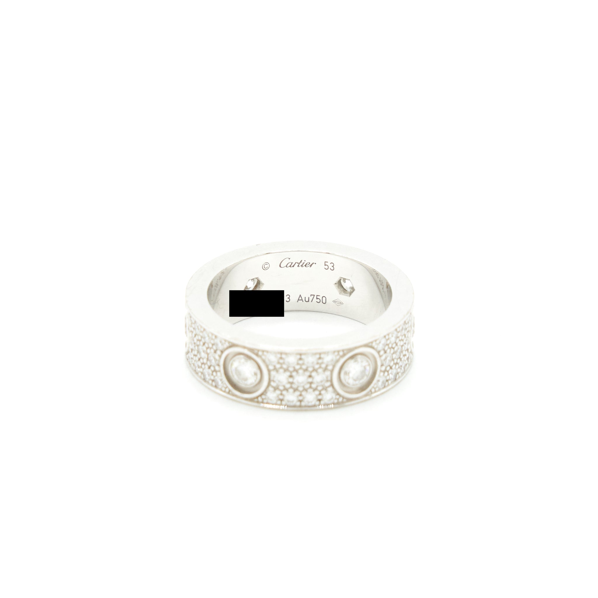 CARTIER LOVE RING RHODIUM WHITE GOLD FULL DIAMONDS