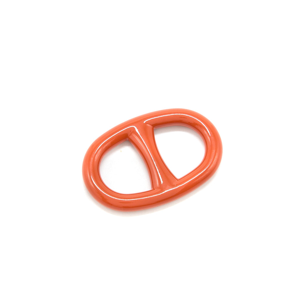 HERMES CHAINE D'ANCRE PERFOREE SCARF 90 RING ENAMEL ORANGE