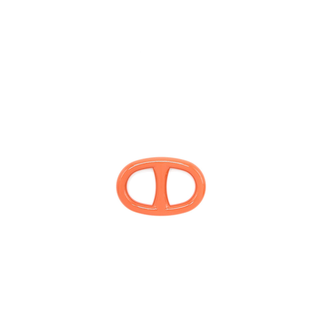 HERMES CHAINE D'ANCRE PERFOREE SCARF 90 RING ENAMEL ORANGE