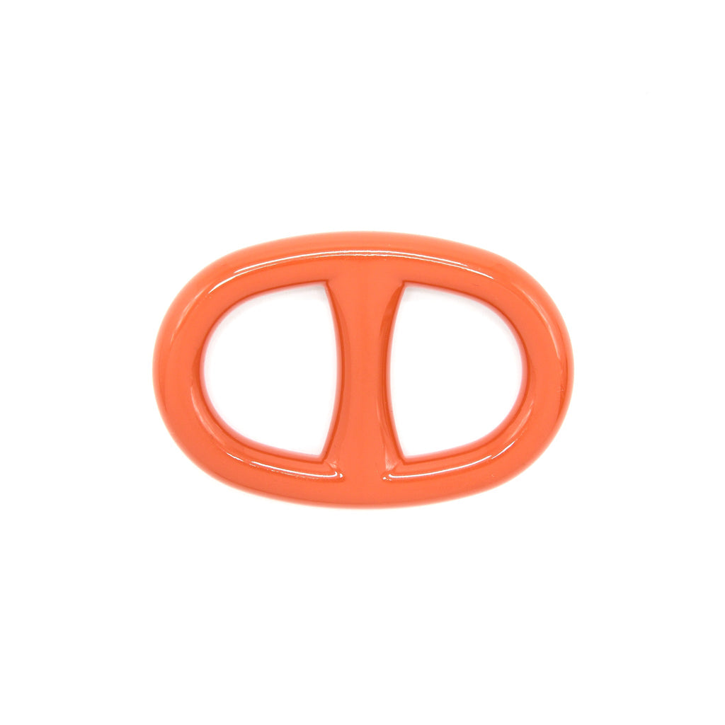 HERMES CHAINE D'ANCRE PERFOREE SCARF 90 RING ENAMEL ORANGE