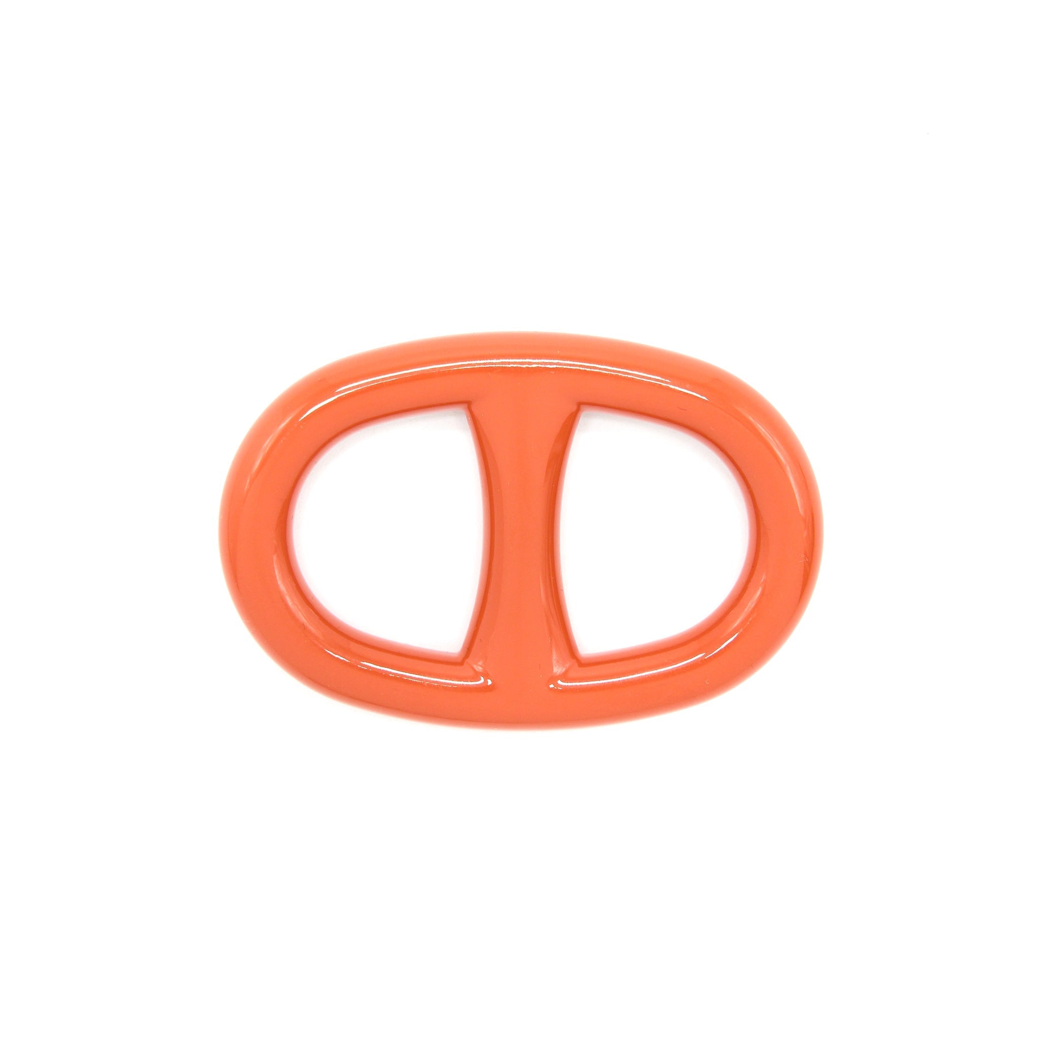 HERMES CHAINE D'ANCRE PERFOREE SCARF 90 RING ENAMEL ORANGE