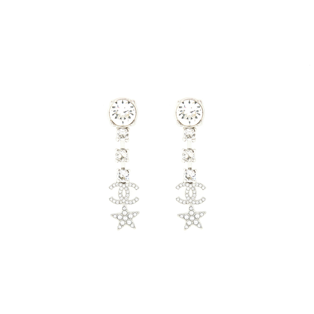 CHANEL CC LOGO STAR DROP EARRINGS
